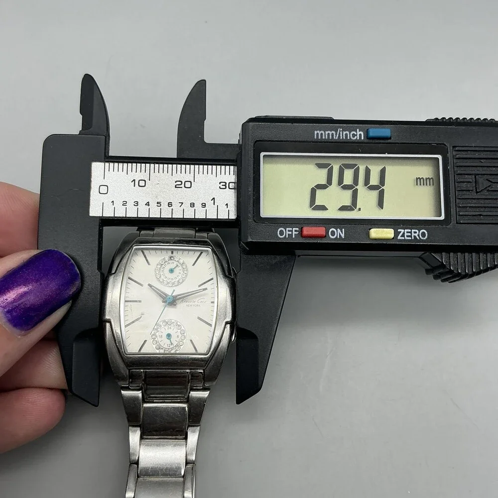 Kenneth Cole Womens Watch 29mm Silver Tone Stainless Bracelet New Battery 6.25